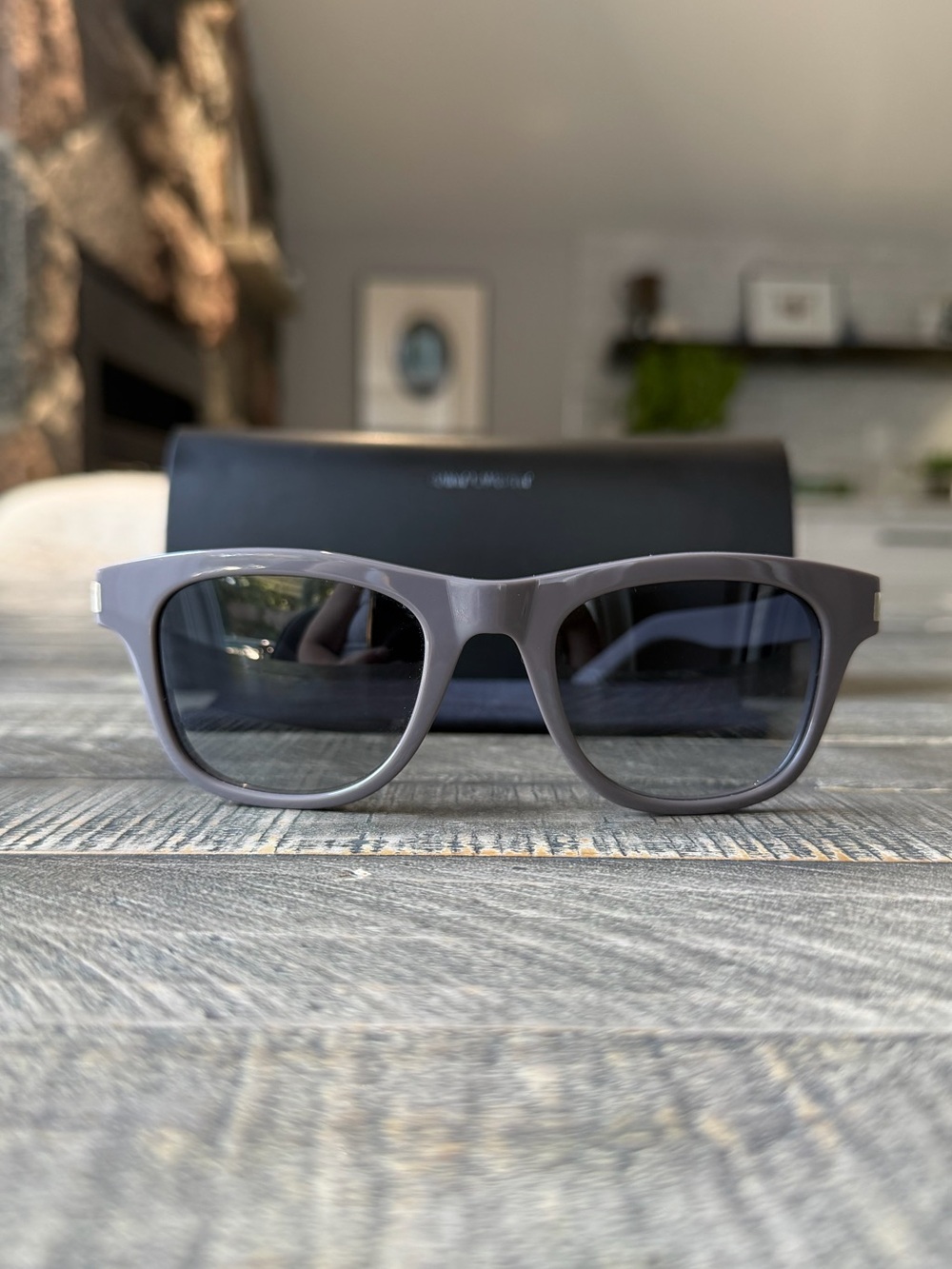 Saint Laurent Grey Classic 2 Wayfarer Sunglasses